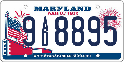 MD license plate 9AD8895