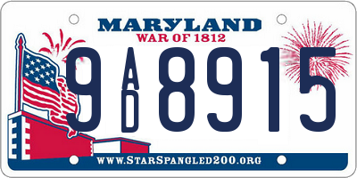 MD license plate 9AD8915