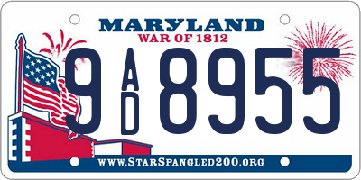 MD license plate 9AD8955