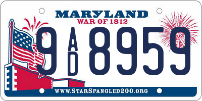 MD license plate 9AD8959