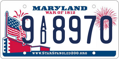 MD license plate 9AD8970