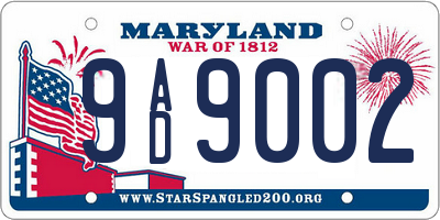 MD license plate 9AD9002