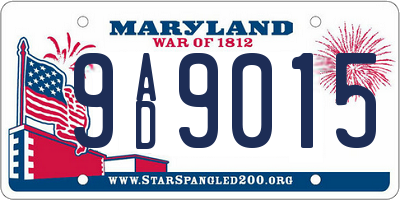 MD license plate 9AD9015
