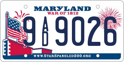 MD license plate 9AD9026