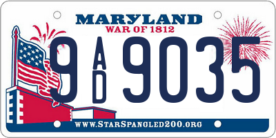 MD license plate 9AD9035