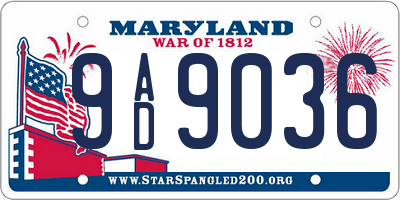 MD license plate 9AD9036