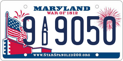 MD license plate 9AD9050
