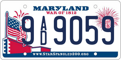 MD license plate 9AD9059