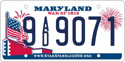 MD license plate 9AD9071