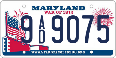 MD license plate 9AD9075