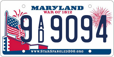 MD license plate 9AD9094