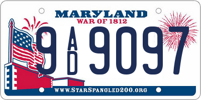 MD license plate 9AD9097