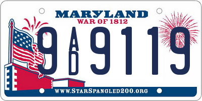 MD license plate 9AD9119