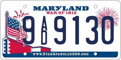 MD license plate 9AD9130