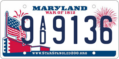 MD license plate 9AD9136