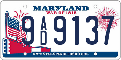 MD license plate 9AD9137