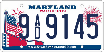 MD license plate 9AD9145