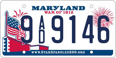 MD license plate 9AD9146