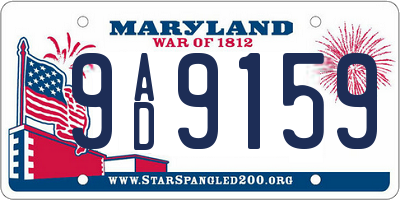 MD license plate 9AD9159