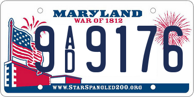 MD license plate 9AD9176
