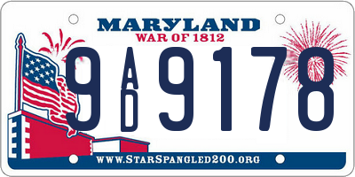 MD license plate 9AD9178