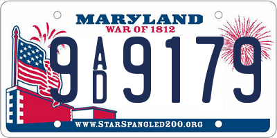 MD license plate 9AD9179