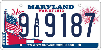 MD license plate 9AD9187