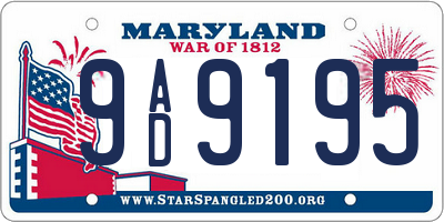 MD license plate 9AD9195