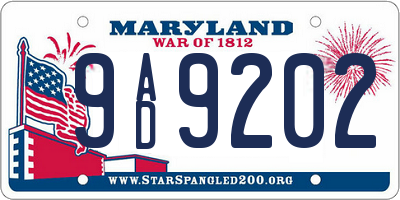 MD license plate 9AD9202