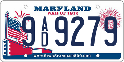 MD license plate 9AD9279