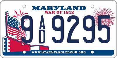 MD license plate 9AD9295