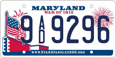 MD license plate 9AD9296