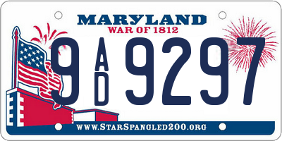 MD license plate 9AD9297