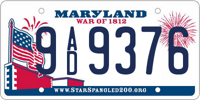 MD license plate 9AD9376