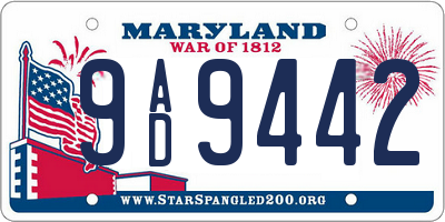 MD license plate 9AD9442