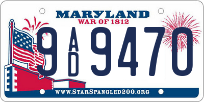 MD license plate 9AD9470