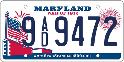 MD license plate 9AD9472