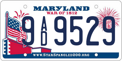 MD license plate 9AD9529