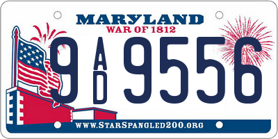 MD license plate 9AD9556