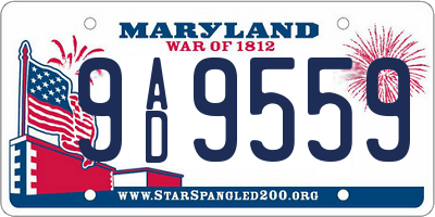 MD license plate 9AD9559