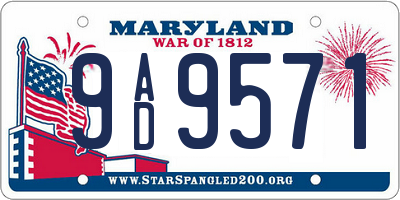 MD license plate 9AD9571