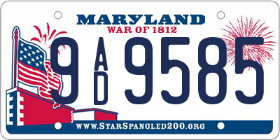 MD license plate 9AD9585