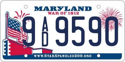MD license plate 9AD9590