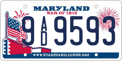 MD license plate 9AD9593