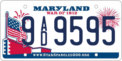 MD license plate 9AD9595