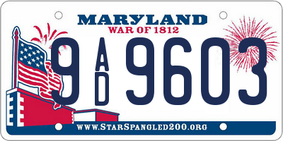 MD license plate 9AD9603