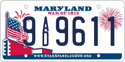 MD license plate 9AD9611
