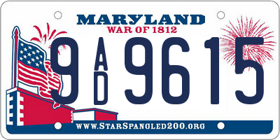 MD license plate 9AD9615