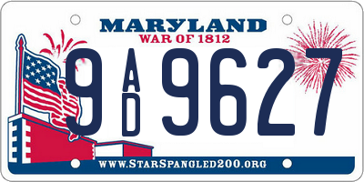 MD license plate 9AD9627