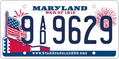 MD license plate 9AD9629